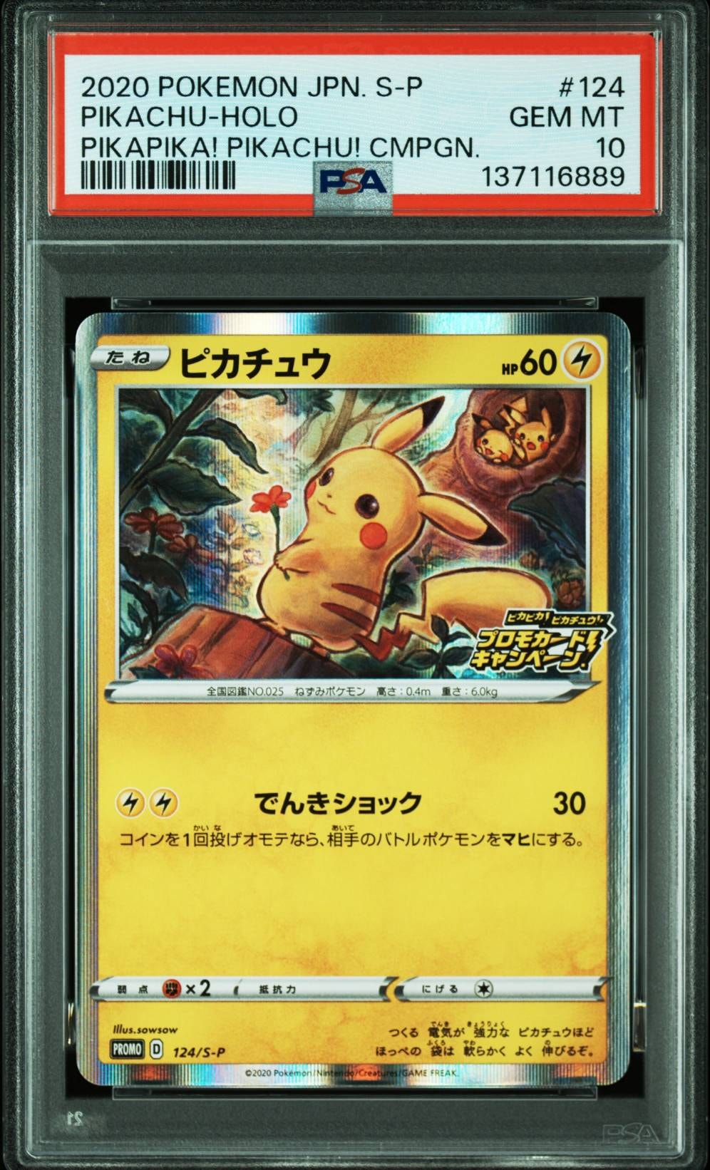 ピカチュウ: プロモ P [S-P 124](ピカピカ!ピカチュウ!プロモカードキャンペーン)