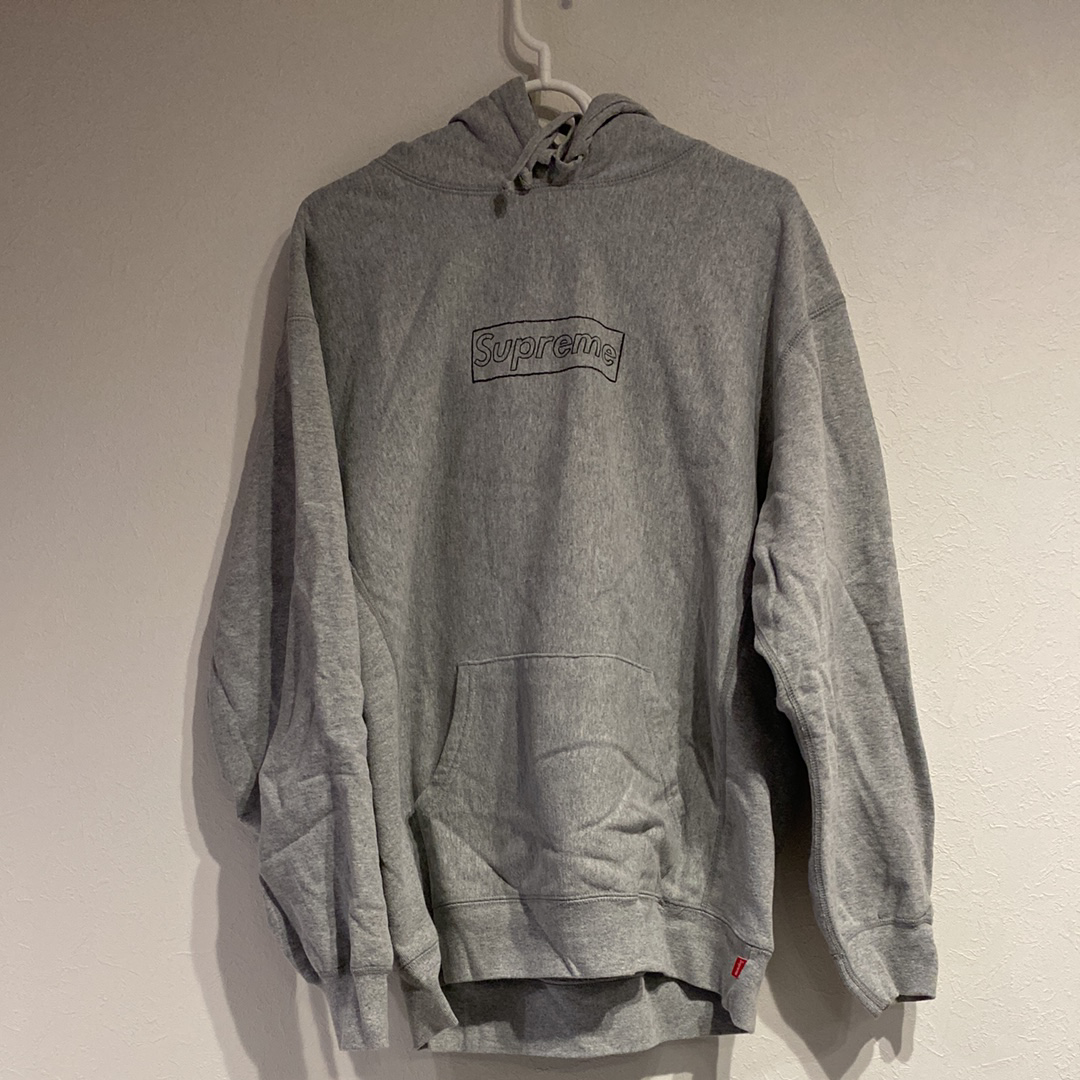 Supreme KAWS Chalk Logo Hooded Sweatshirt "Grey"(2021)