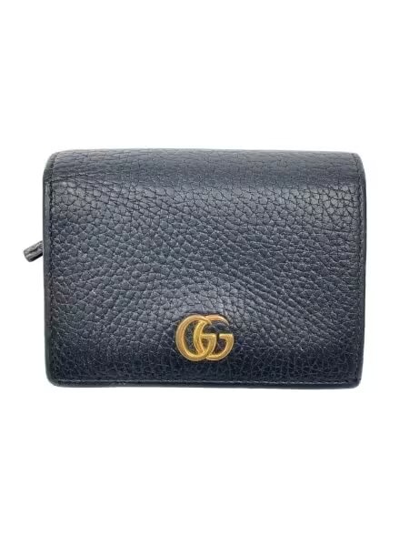 GUCCI GG Marmont Leather Card Case Wallet "Black"
