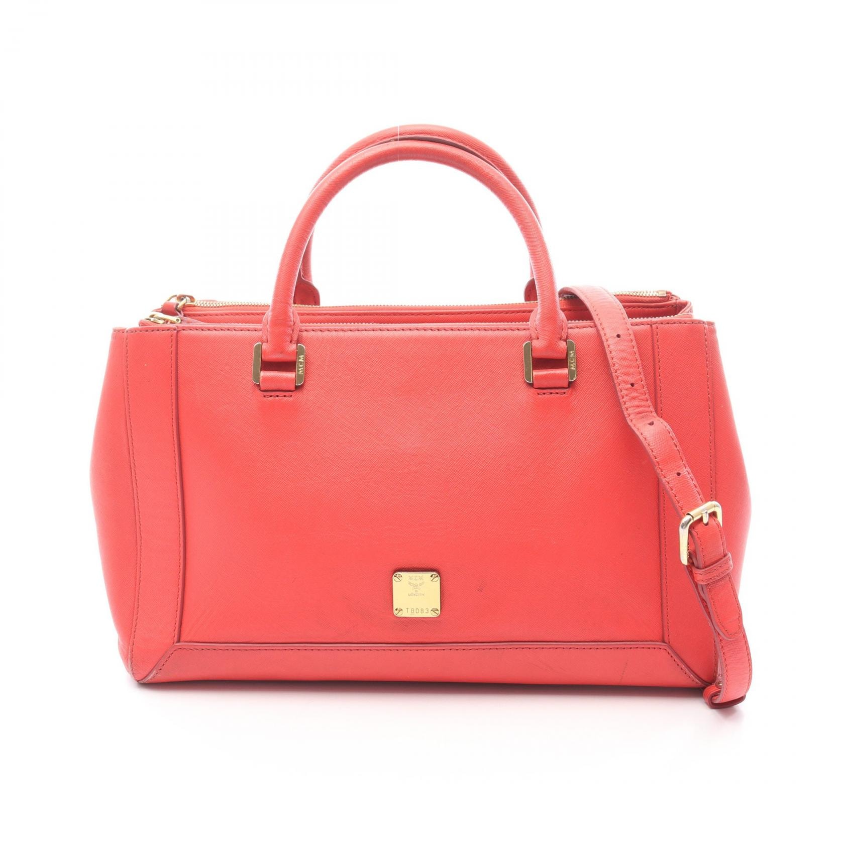 エム・シー・エム MCM トートバッグ バッグ レザー レディース レッド系 【中古】