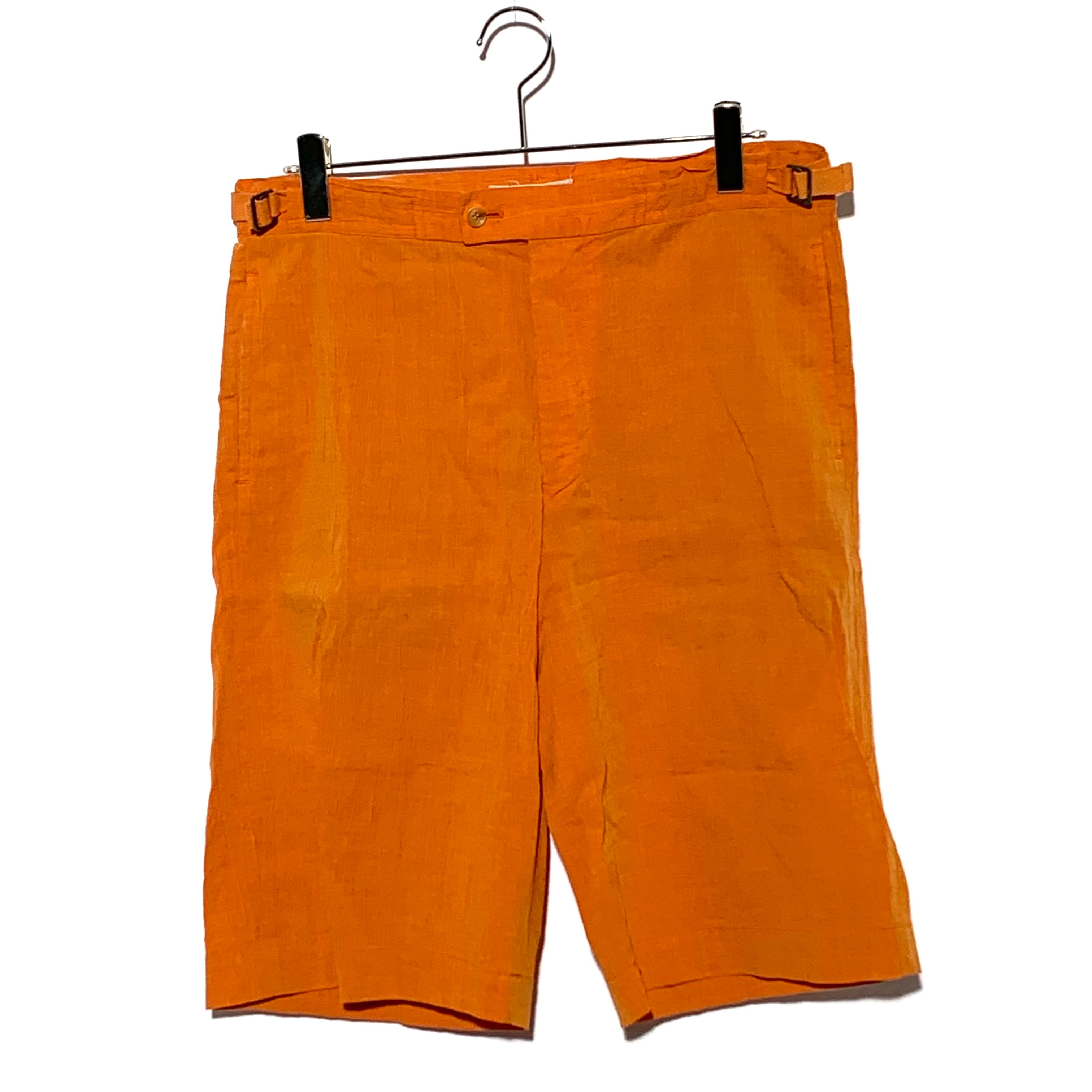 ISSEY MIYAKE MEN LINEN SIDE ADJUSTER SHORT PANTS Orange