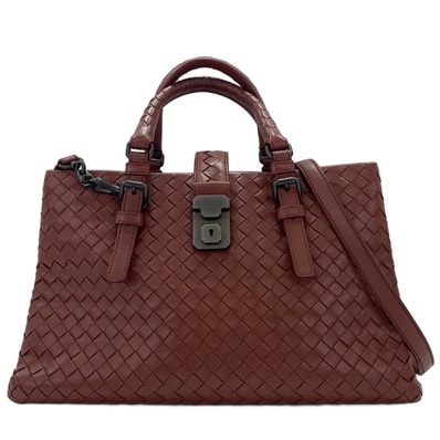 ボッテガヴェネタ BOTTEGAVENETA レザー イントレチャート ローマ 2WAY ハンドバッグ【中古】