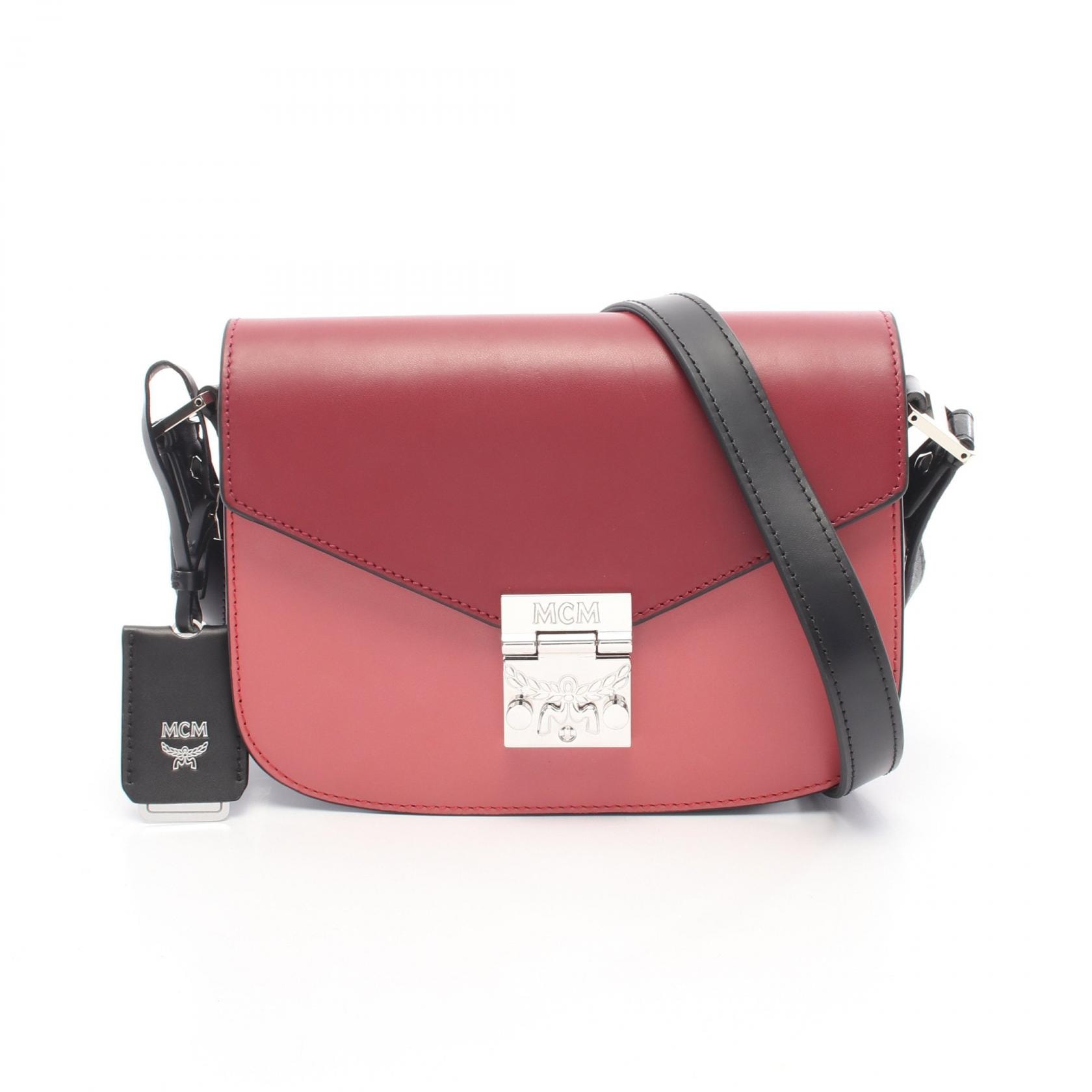 エム・シー・エム MCM パトリシア ショルダーバッグ バッグ レザー レディース ボルドー系 / ピンク系 / ブラック系 【中古】