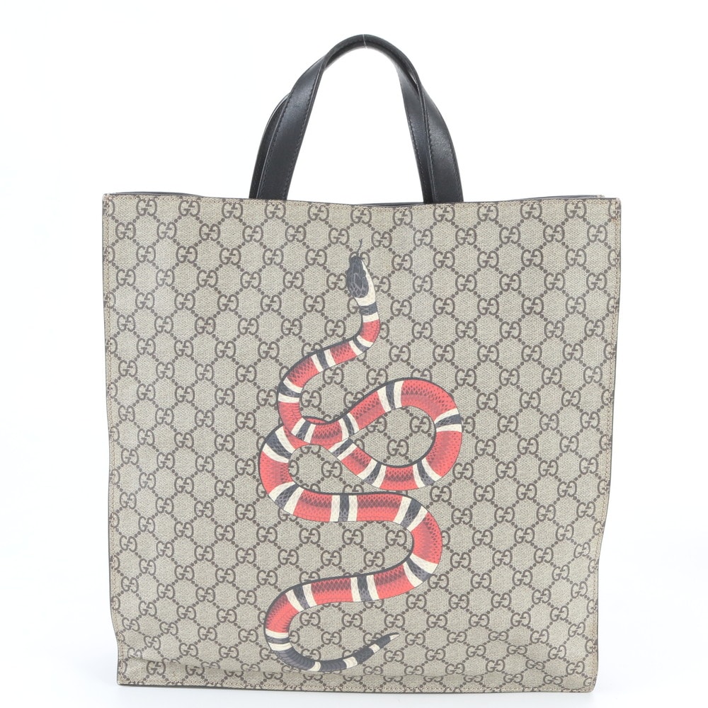 ■美品 グッチ GGスプリームキングスネーク 450950 トート バッグ