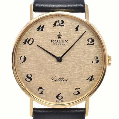 ロレックス ROLEX 3833/8 チェリーニ K18YG/レザー Cal.1600 ゴールド 手巻き メンズ 美品 腕時計 L#148556