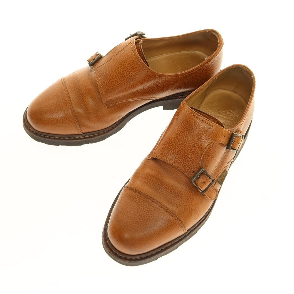 【中古】パラブーツ Paraboot WILLIAM ダブルモンク ドレスシューズ ライトブラウン【サイズ5 1/2】【メンズ】