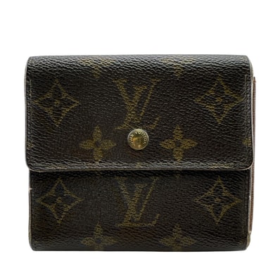 ルイヴィトン LOUIS VUITTON 三つ折り財布 モノグラム ポルトモネビエカルトクレディ Wホック ブラウン
