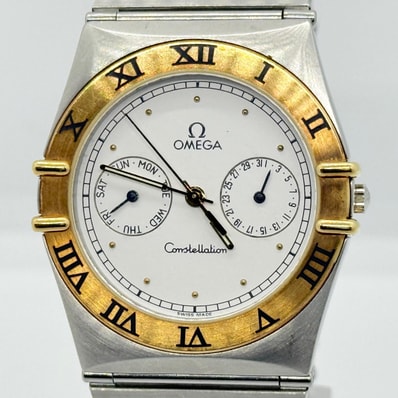 OMEGA オメガ コンステレーション 1961070/1080 ホワイト QZ ユニセックス デイデイト 腕時計 稼働品