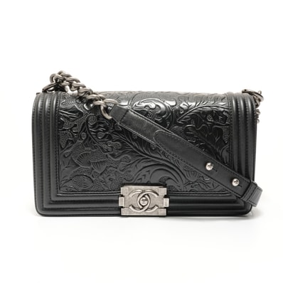シャネル CHANEL 19番台 ボーイシャネル エンボス ショルダーバッグ【中古】