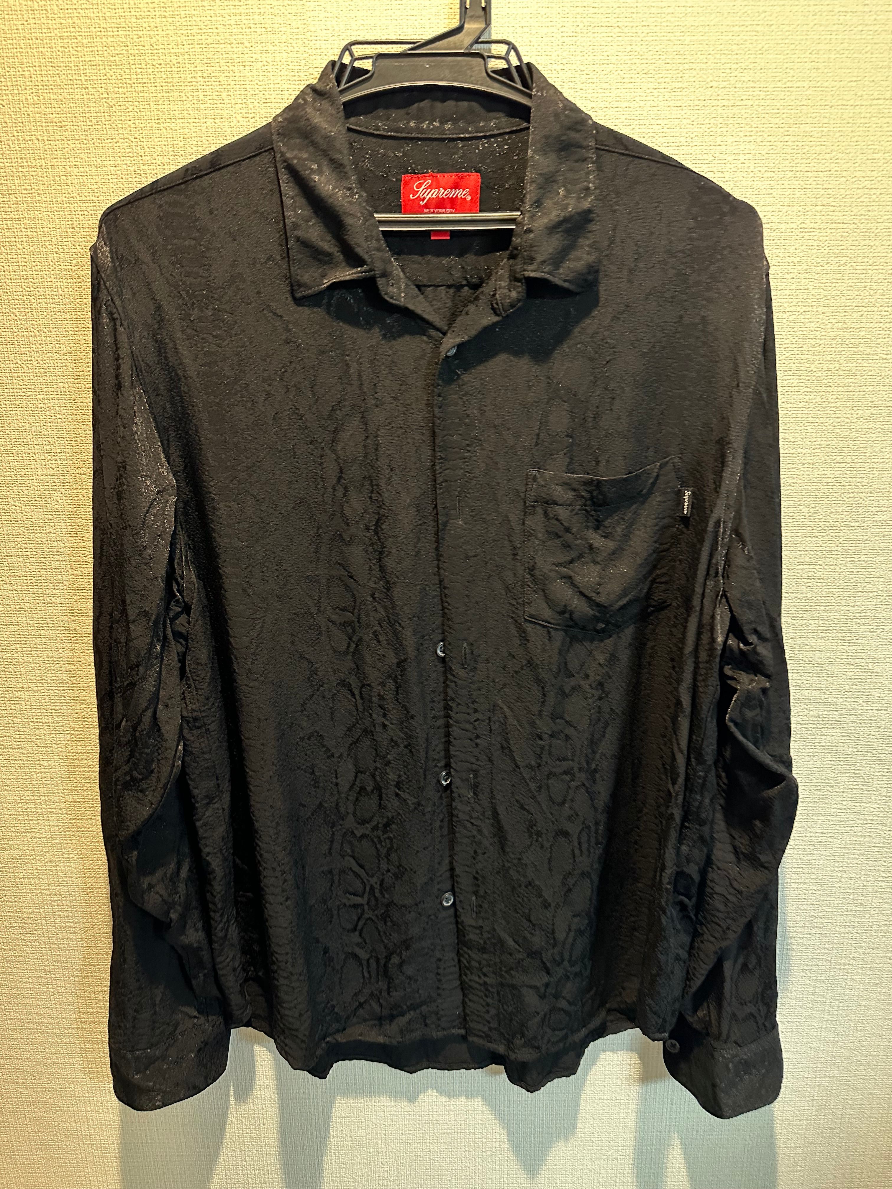 Supreme Snakeskin Jacquard Shirt "Black"