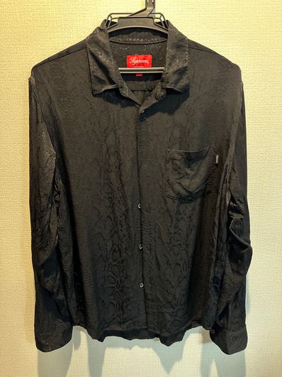 Supreme Snakeskin Jacquard Shirt "Black"