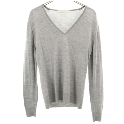 JOHN SMEDLEY ジョンスメドレー イングランド製 長袖 Vネック ニット S グレー セーター