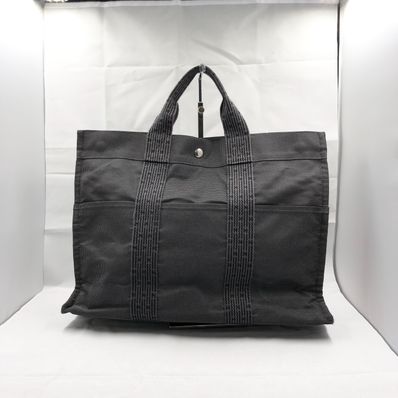 HERMES Her Line Canvas Tote Bag "Gray"