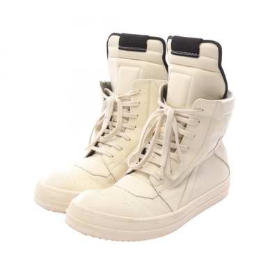 リックオウエンス Rick Owens ジオバスケット スニーカー 靴 レザー メンズ アイボリー系 【中古】