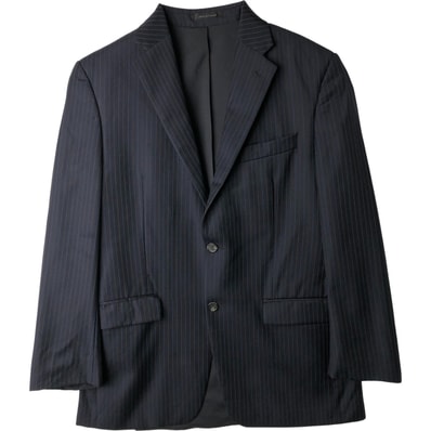 古着 ラルフローレン Ralph Lauren LAUREN ローレン ストライプ柄 ウールテーラードジャケット カナダ製 メンズM相当/eaa613927