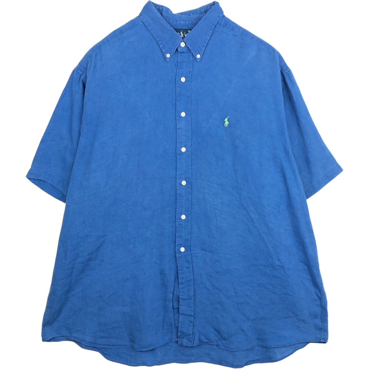 古着 ラルフローレン Ralph Lauren BLAKE 半袖 リネン ボタンダウンシャツ メンズXXL相当/eaa649202
