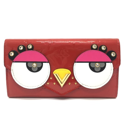 ルイヴィトン LOUIS VUITTON ポルトフォイユ サラ バード 鳥 M90489 モノグラムヴェルニ 長財布 モノグラムヴェルニ スリーズ レッド