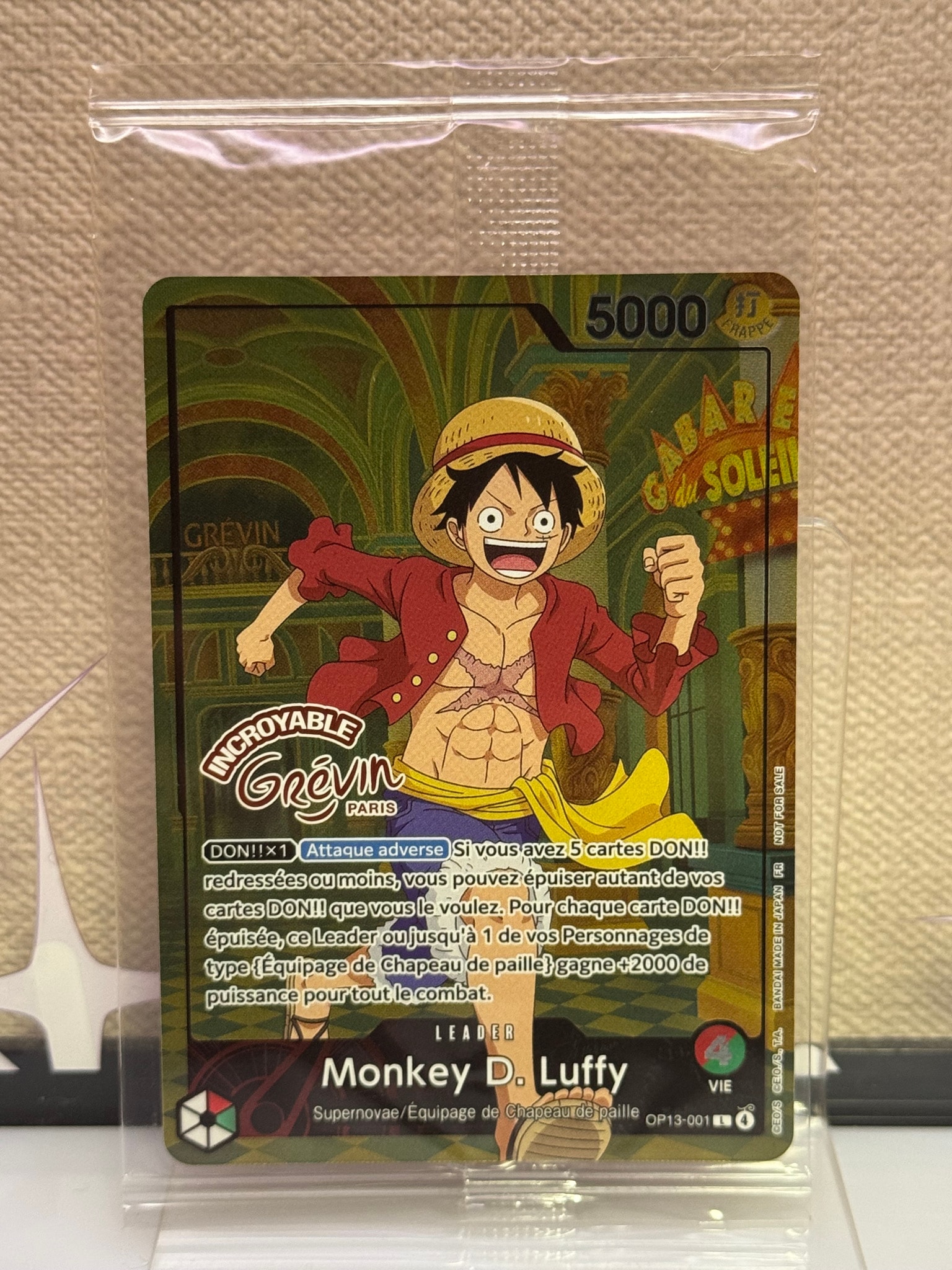 モンキー・D・ルフィ L [OP13-001]【フランス語版】(プロモーションカード「ONE PIECE × グレヴァン美術館」)