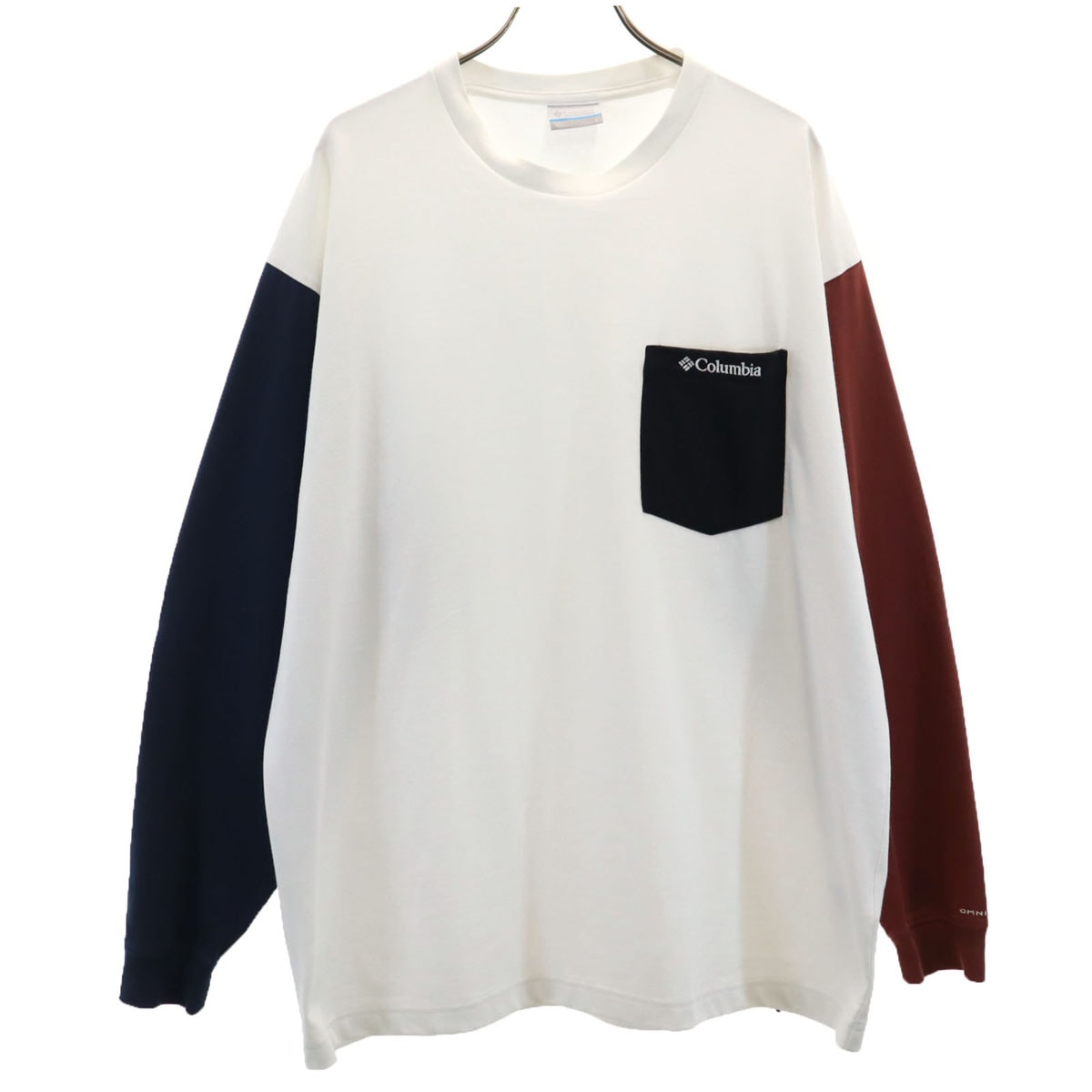 Columbia コロンビア 長袖 Tシャツ L ホワイト アウトドア ロンT 胸ポケ