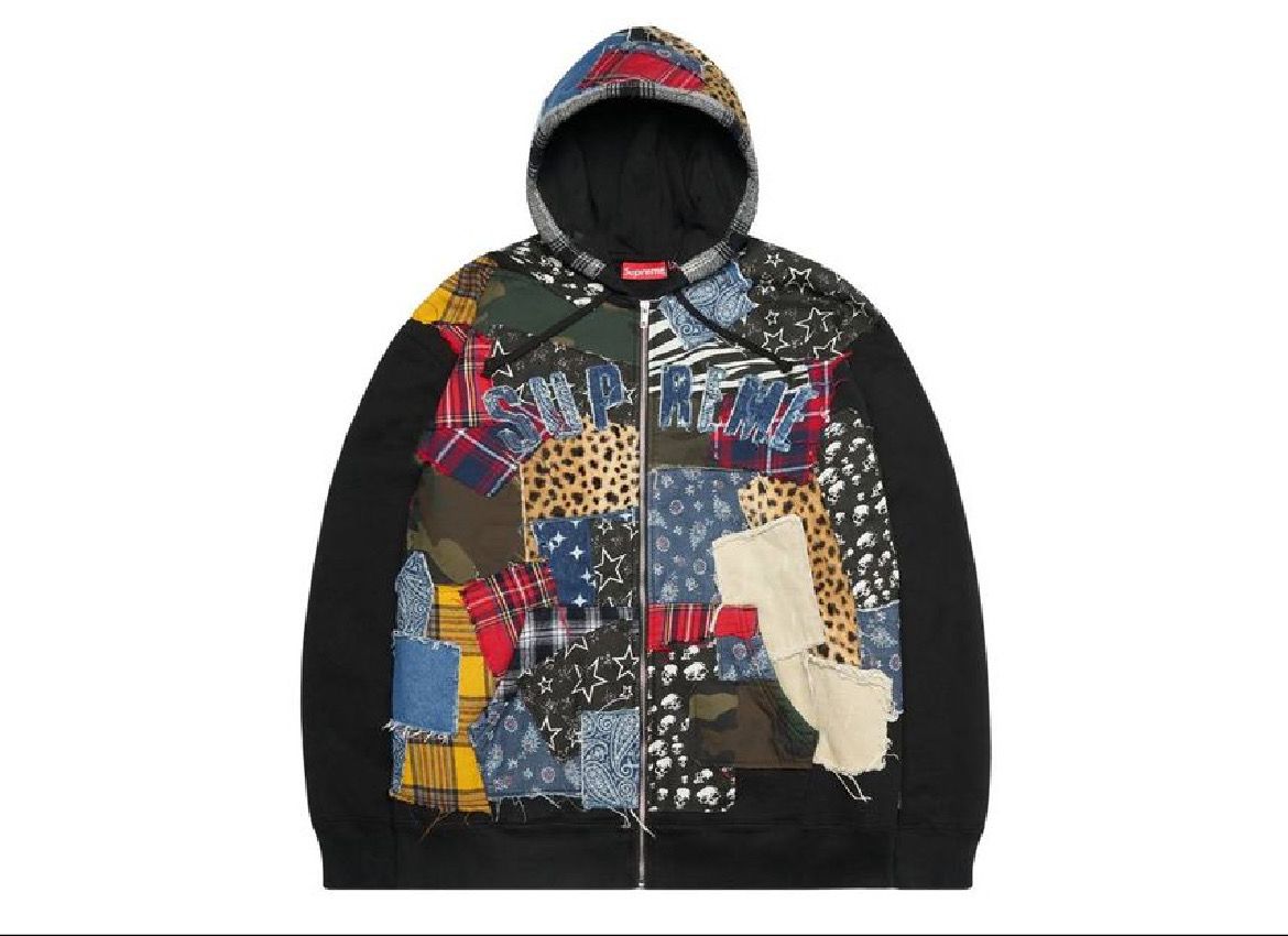 Supreme Patchwork Zip Up Hooded Sweatshirt "Multi"