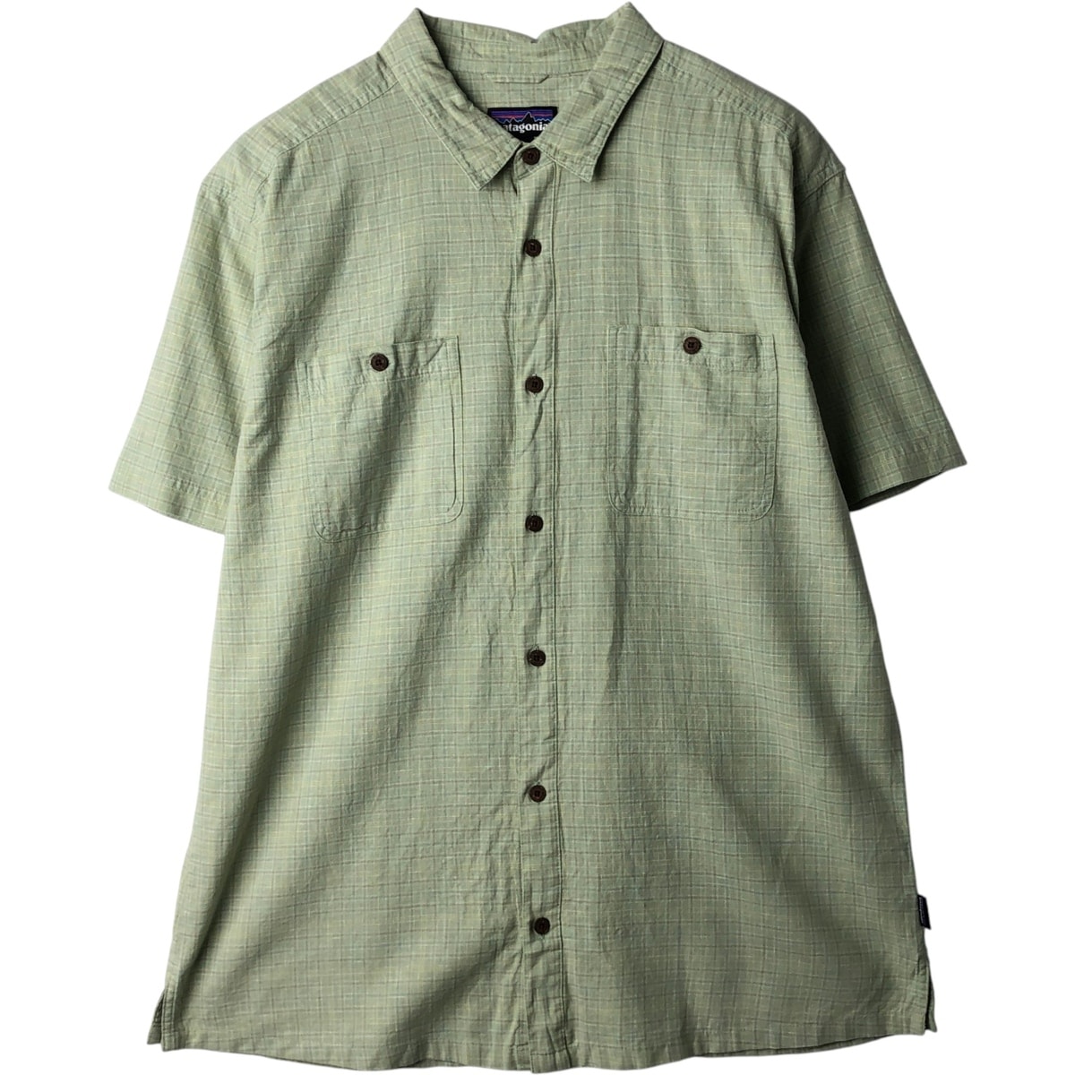 古着 パタゴニア Patagonia 53139SP23 チェック柄 半袖 コットン×ヘンプシャツ ボックスシャツ メンズXL相当/eaa641270