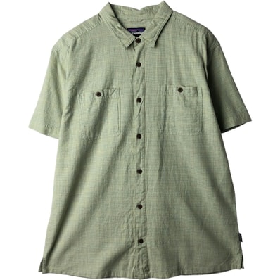古着 パタゴニア Patagonia 53139SP23 チェック柄 半袖 コットン×ヘンプシャツ ボックスシャツ メンズXL相当/eaa641270