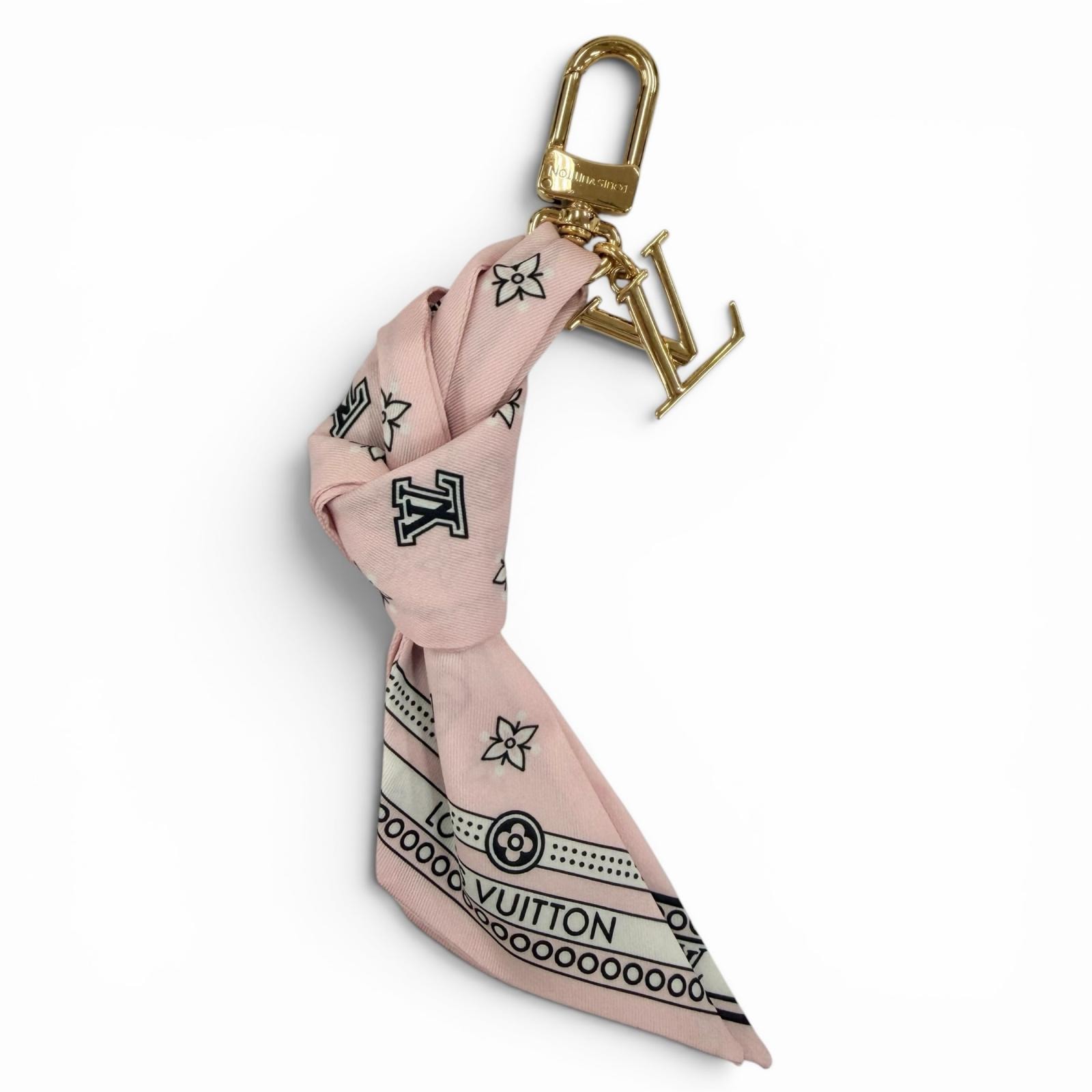 美品 ルイヴィトン バッグチャーム・LV バンダナ ピンク M02614