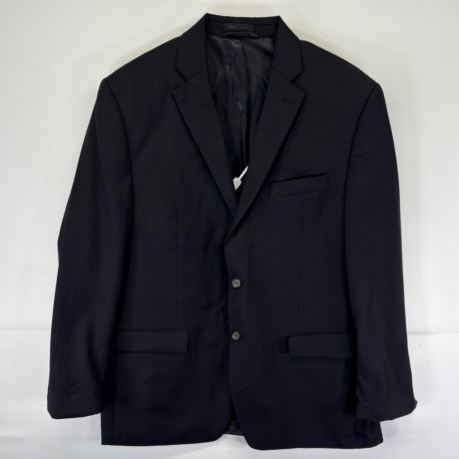 古着 ローレンラルフローレン LaurenRalphLauren テーラードジャケット ブレザー スーツ 2ボタン 44R  ブラック メンズ