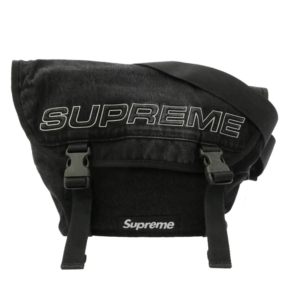 Supreme シュプリーム 25AW Denim Messenger Bag ボックスロゴ デニム メッセンジャー バッグ ブラック系 27×38×19cm【新古品】【未使用】【中古】