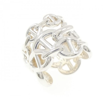 Hermes Chaine D'ancre Enchainee Ring Large Model "Silver"
