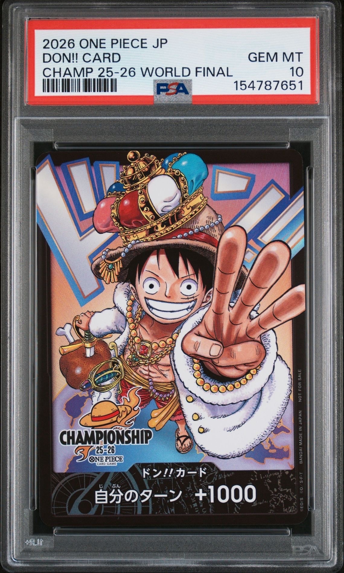 PSA10】ドン!!カード (ルフィ) :参加賞 :開封済(プロモーションカード