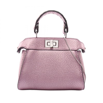 フェンディ FENDI ピーカブー ナノ 2WAY ハンドバッグ バッグ レザー レディース ピンク系 7AS294 【中古】