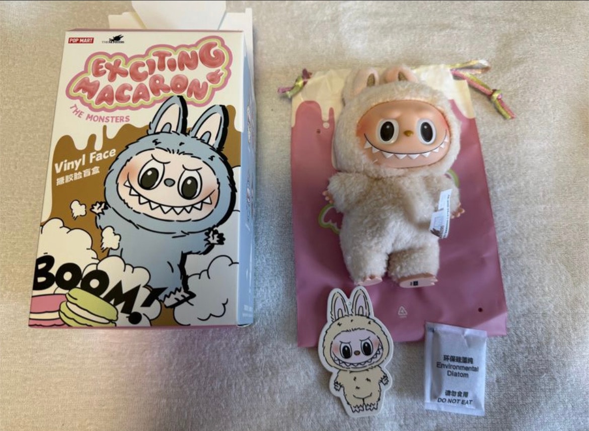 POP MART THE MONSTERS (LABUBU) Exciting Macaron Plush Series SOYMILK