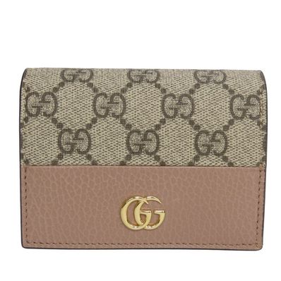 GUCCI GG Marmont Card Case Wallet "Dusty Pink"