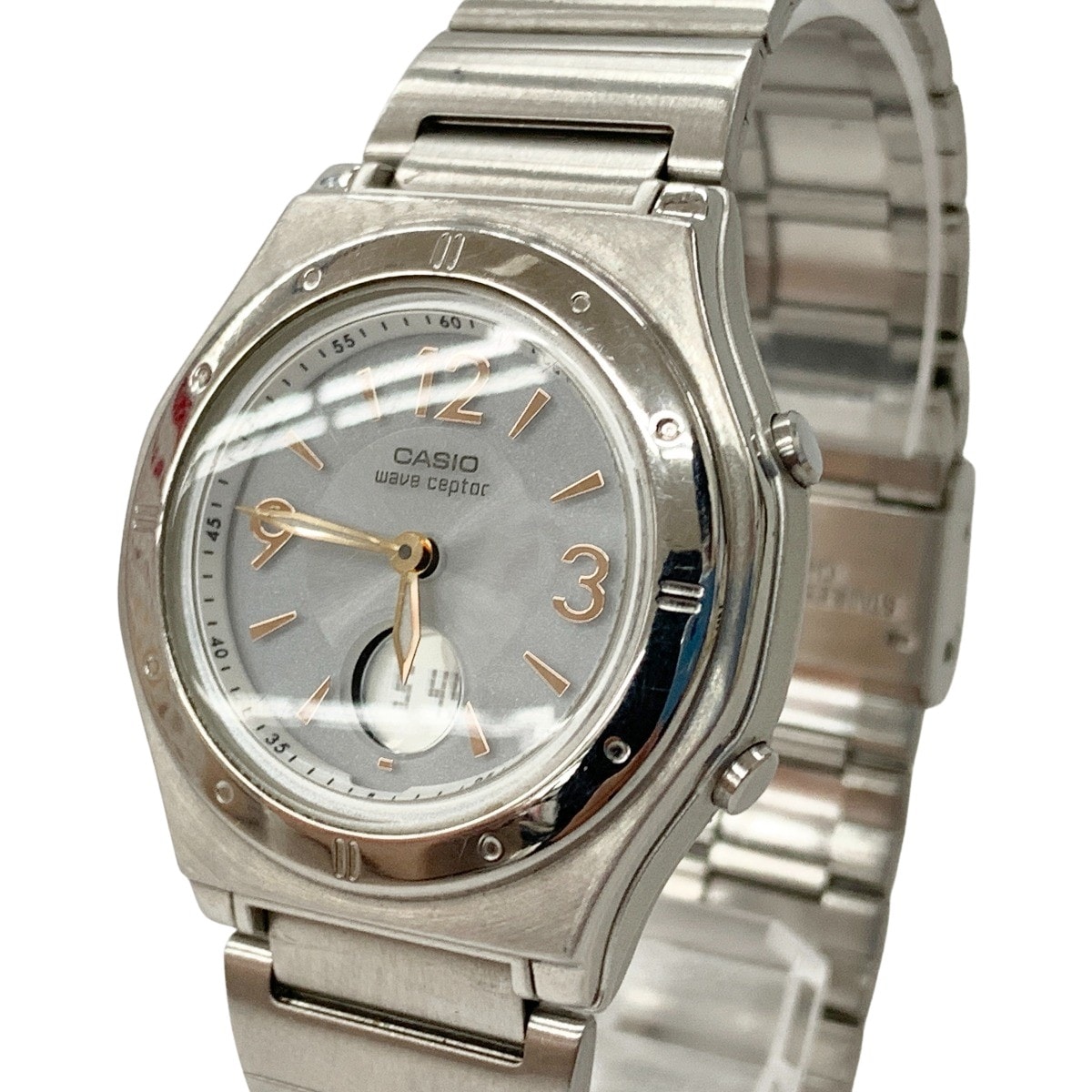 〇〇CASIO カシオ レディース ウェーブセプター ソーラー 電波腕時計 腕時計 LWA-M141D-7AJF ホワイト x シルバー