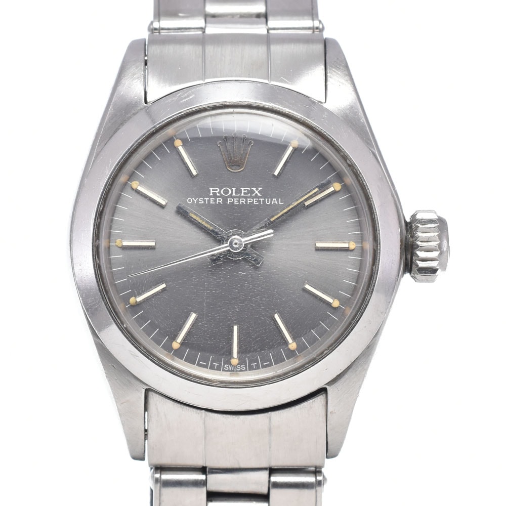 ロレックス ROLEX 6618 ヴィンテージ オイスターパーペチュアル Cal.1161 グレー 自動巻き レディース 良品 腕時計 P#148906