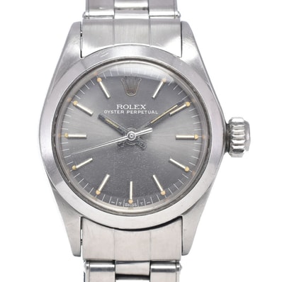 ロレックス ROLEX 6618 ヴィンテージ オイスターパーペチュアル Cal.1161 グレー 自動巻き レディース 良品 腕時計 P#148906