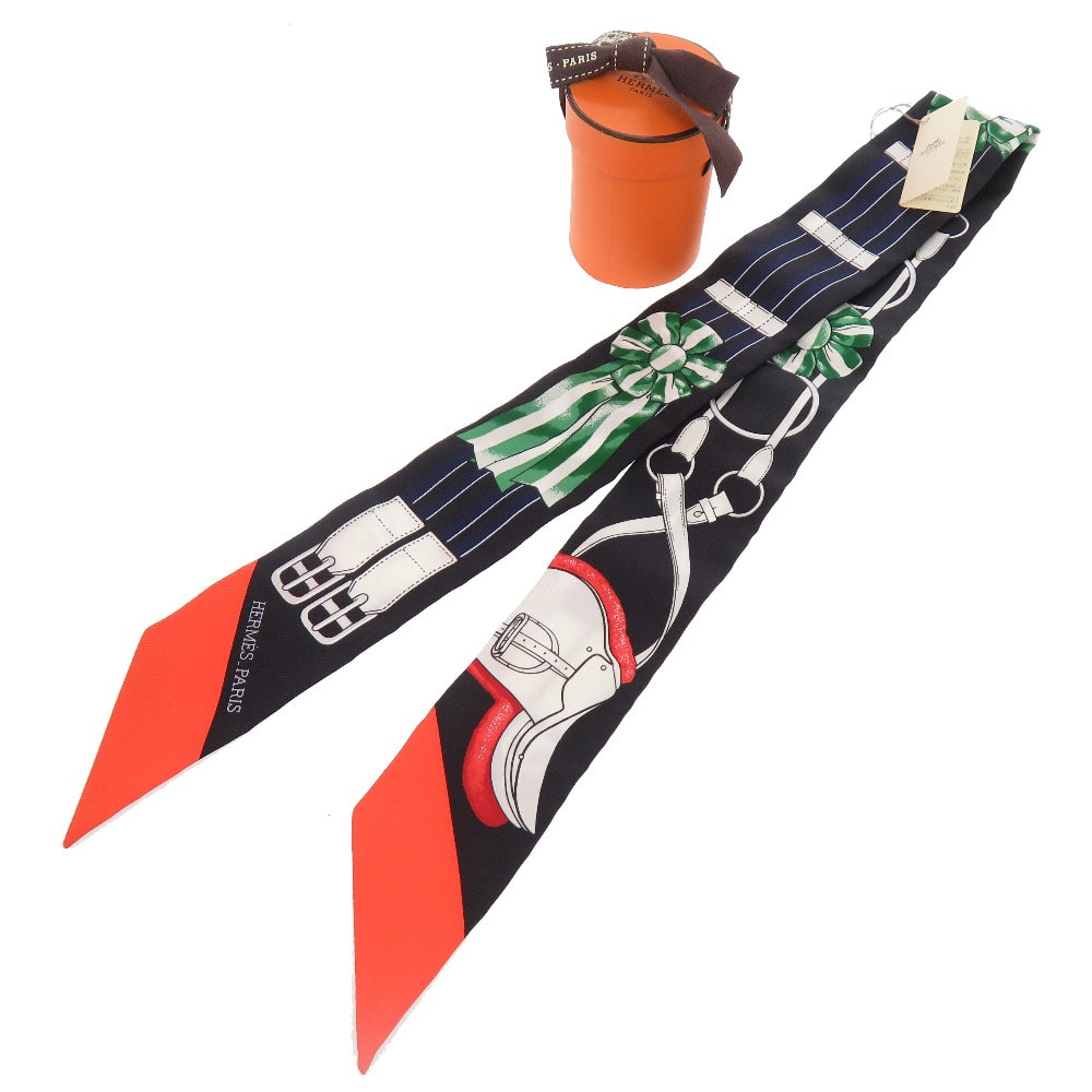 エルメス  ツイリー  Jumping   シルク  ブラック ネ