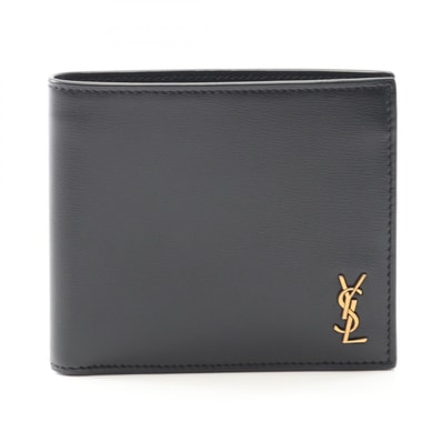 サンローランパリ SAINT LAURENT PARIS タイニー カサンドラ 二つ折り財布 財布 レザー メンズ ブラック系 60772702G0W1000 【新品】