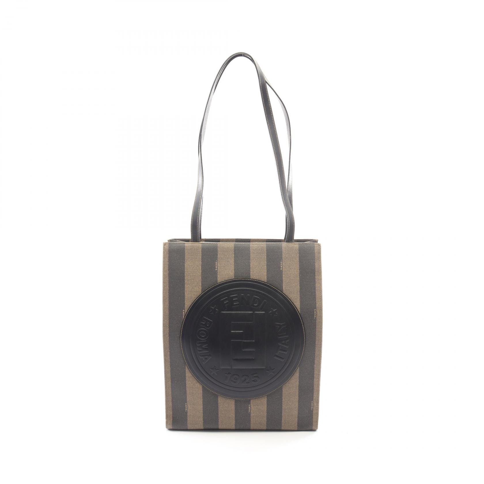 フェンディ FENDI ぺカン トートバッグ バッグ PVCコーティングキャンバス レザー レディース ブラウン系 / ブラック系 259980 【中古】