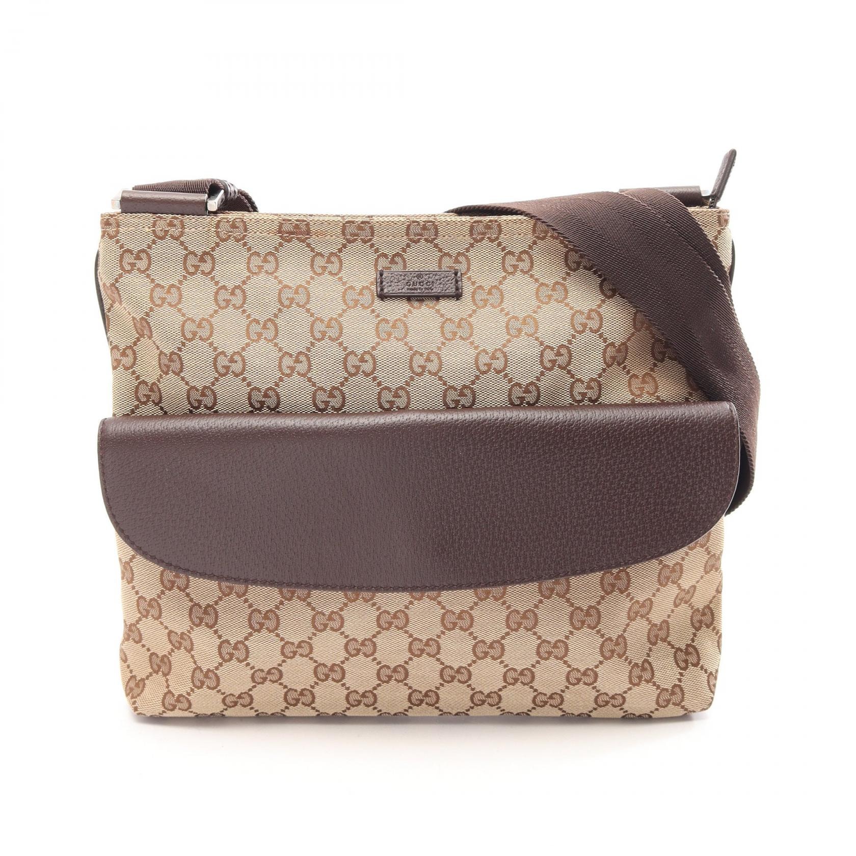グッチ GUCCI GGキャンバス ショルダーバッグ バッグ キャンバス レザー レディース ベージュ系 / ブラウン系 256100 【中古】
