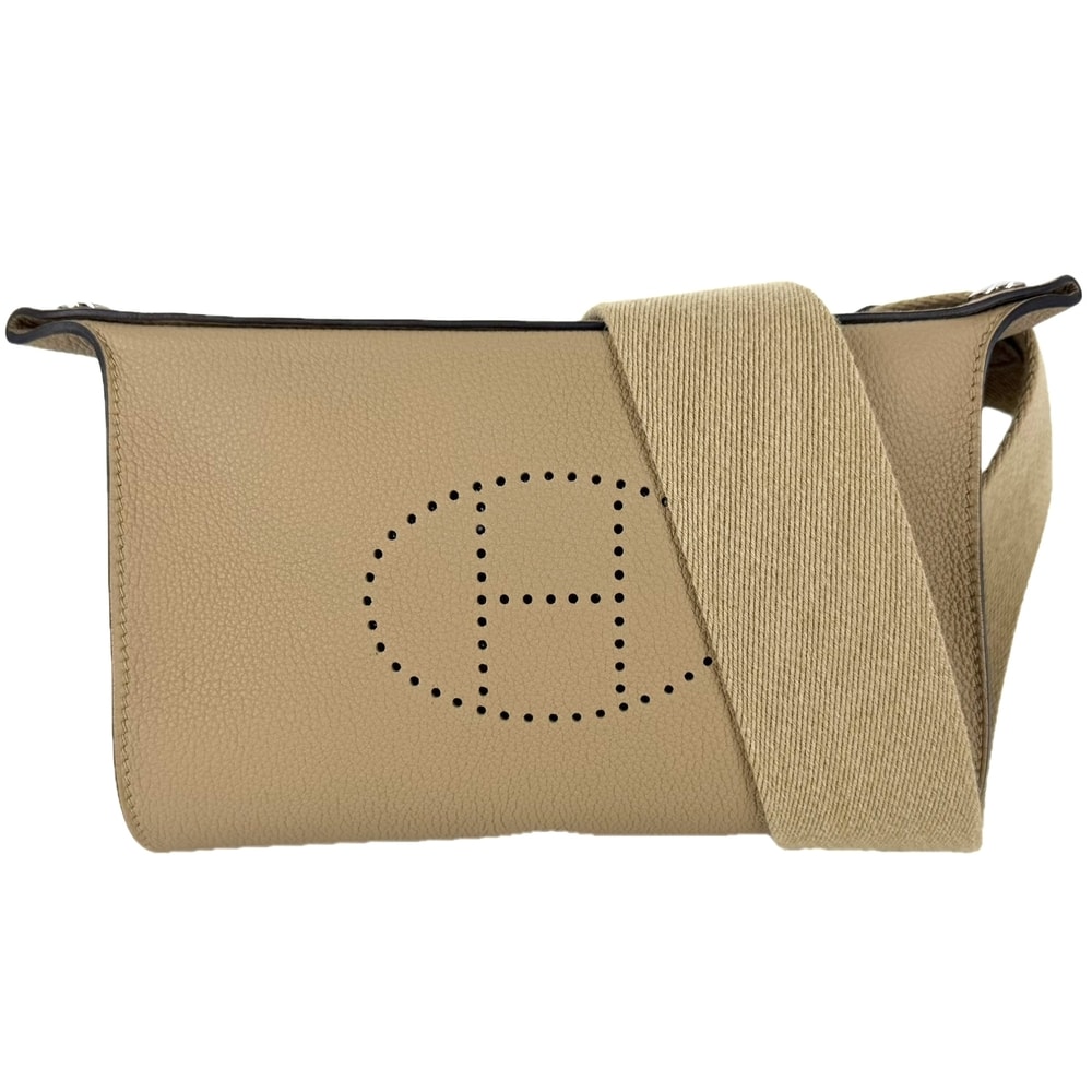 HERMES エルメス ショルダーバッグ ヴィドポッシュ ボディバッグ 肩掛け 斜め掛け K刻印 トゴ ベージュ シルバー金具 メンズ 美品 2025年【中古品】