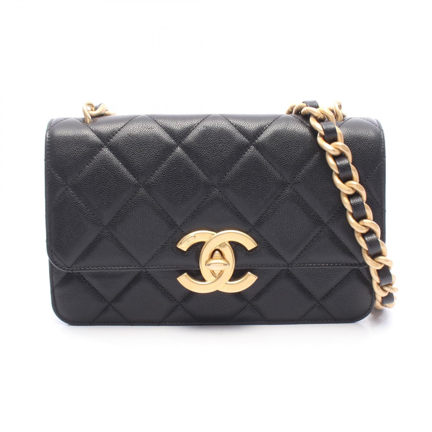 シャネル CHANEL マトラッセ ショルダーバッグ バッグ キャビアスキン(グレインドカーフ) レディース ブラック系 【中古】