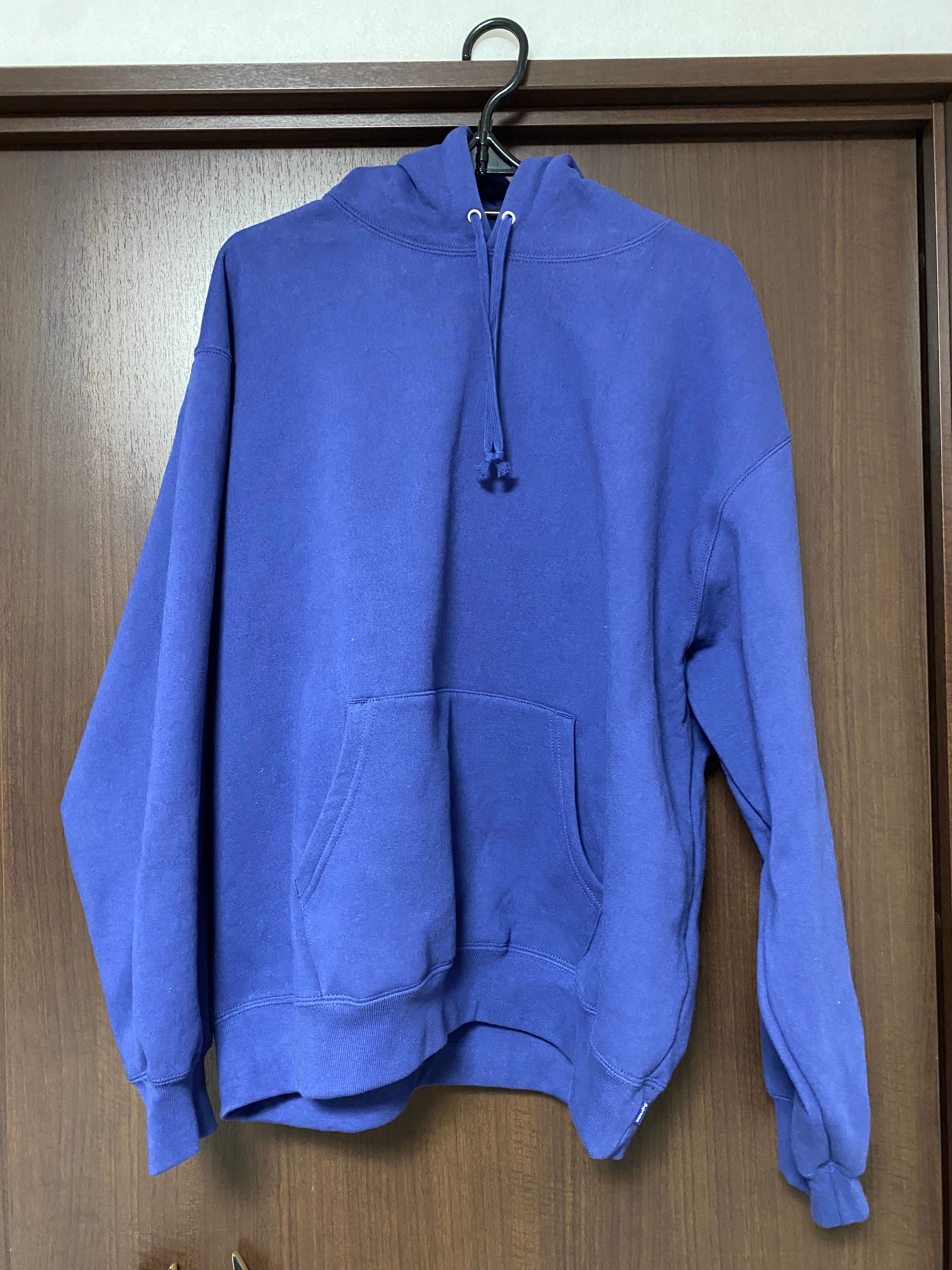 Supreme Satin Applique Hooded Sweatshirt "Washed Navy"