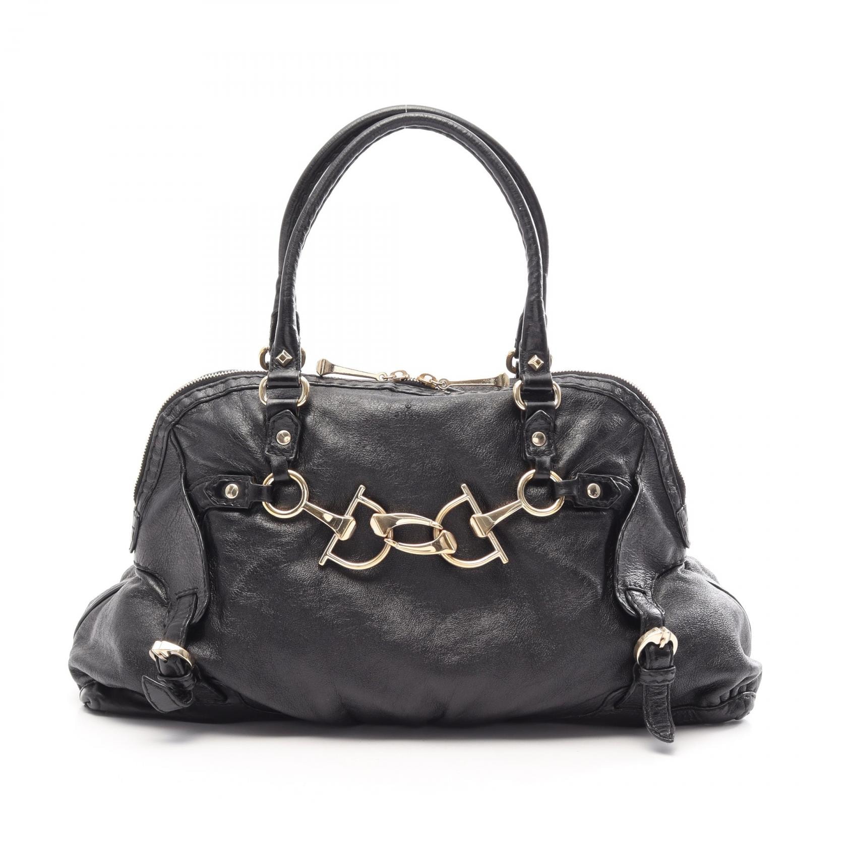 グッチ GUCCI ホースビット ハンドバッグ バッグ レザー レディース ブラック系 189890 【中古】