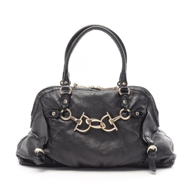 グッチ GUCCI ホースビット ハンドバッグ バッグ レザー レディース ブラック系 189890 【中古】