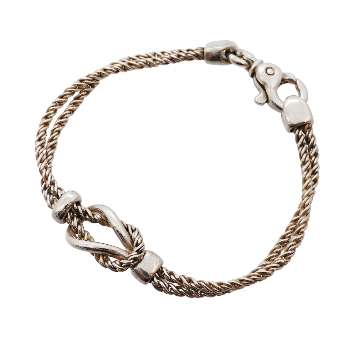 【6jfb0822-k】ティファニー ブレスレット センターノット/ダブルロープ シルバー925【中古】メンズ レディース ユニセックス