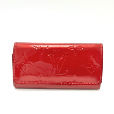 ルイヴィトン LOUIS VUITTON ミュルティクレ4 ミュルティクレ 4 M91211 鍵 4P 4連 キーケース モノグラムヴェルニ ポムダム―ル レッド