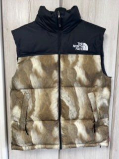 Supreme x The North Face Fur Print Nuptse Vest "Brown"