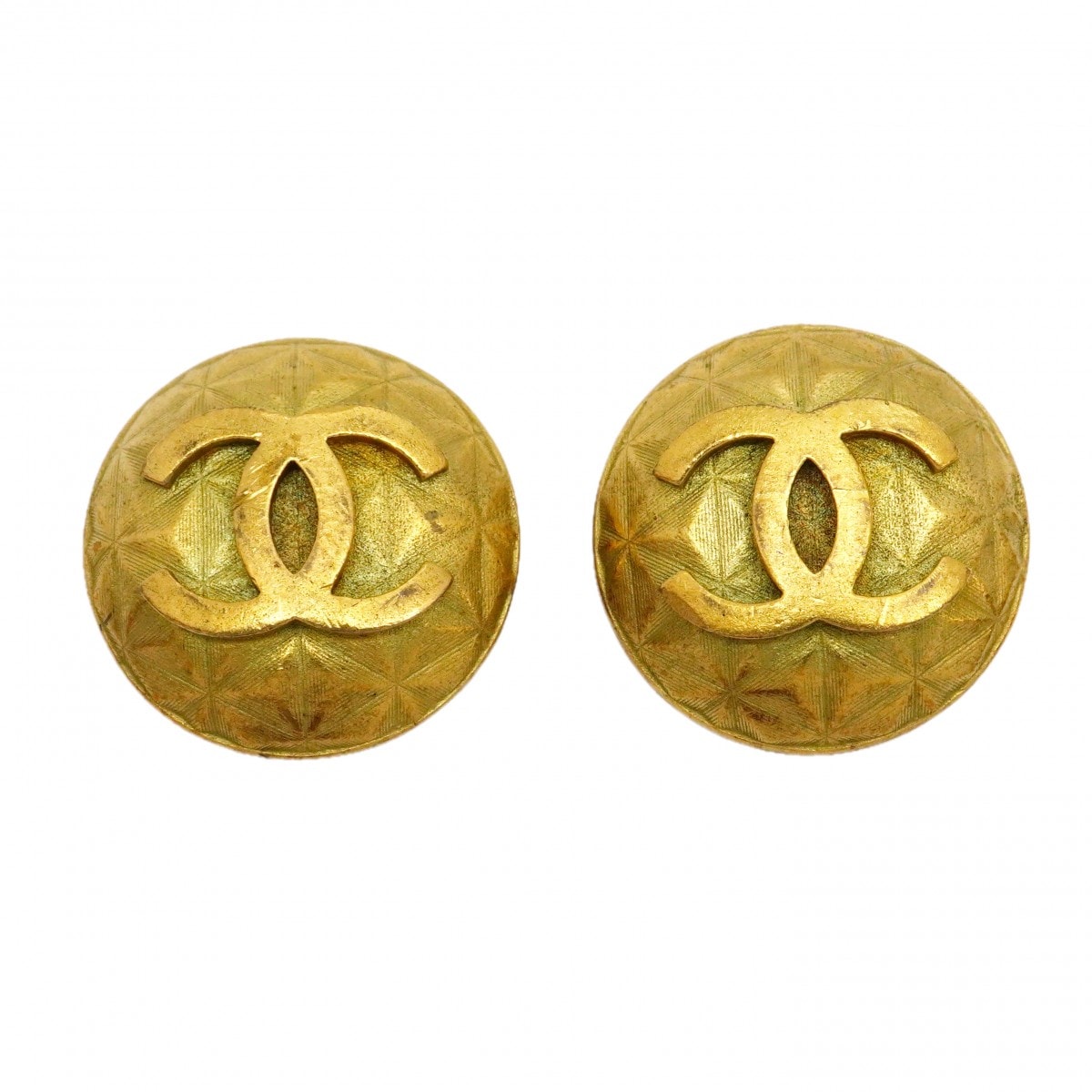 【6jdb0314-k】シャネル イヤリング ヴィンテージ ココマーク 丸型 サークル GPメッキ ゴールド【中古】レディース